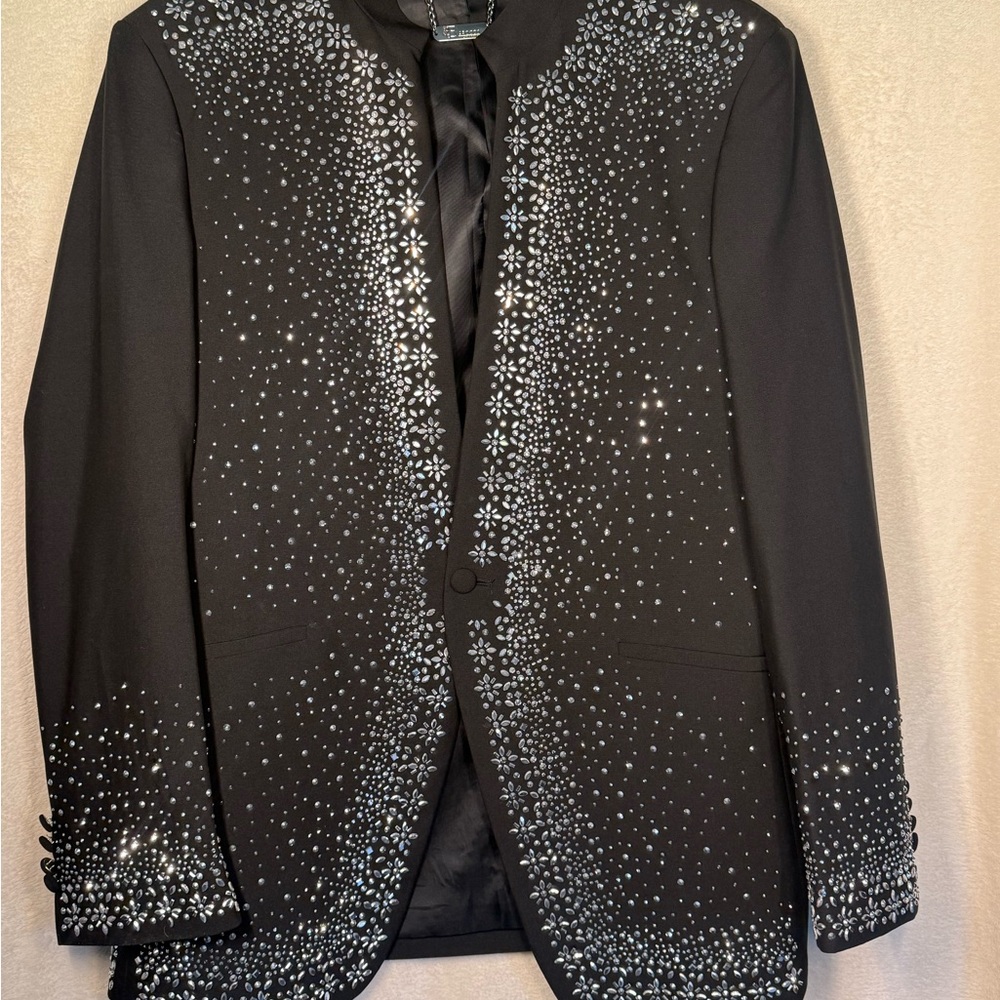 Elegant Black Embellished Women's Jacket
